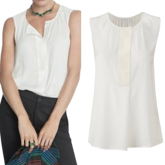 CAbi Snap Blouse White Size Medium. NEW NO TAGS - Picture 1 of 7